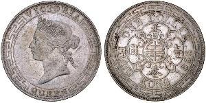 1 Dollaro Hong Kong Argento Edoardo VII (1841-1910)