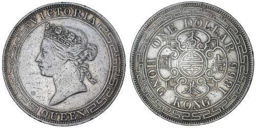 1 Dollaro Hong Kong Argento Edoardo VII (1841-1910)