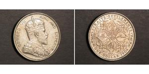 1 Dollaro Insediamenti dello Stretto (1826 - 1946) Argento Edoardo VII (1841-1910)