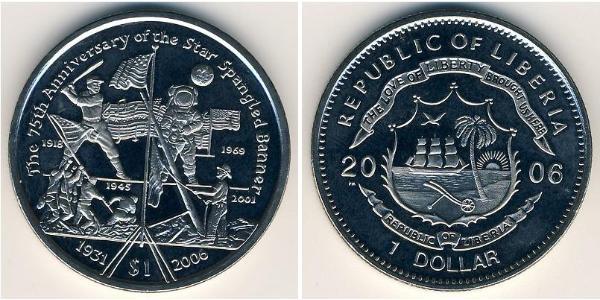 1 Dollaro Liberia Rame/Nichel 