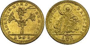 1 Doppia Papal States (752-1870) Gold Pope Pius VI ( 1717-1799)