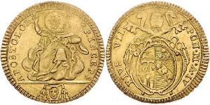 1 Doppia Папская область (752-1870) Золото Пий VI ( 1717-1799)