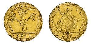 1 Doppia 教皇国 (754 - 1870) 金 Pope Pius VI ( 1717-1799)
