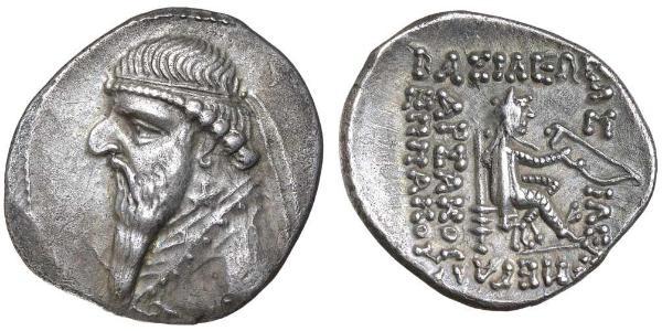 1 Drachm Parthes (247 BC – 224 AD) Argent Mithridate II de Parthie (121-91 BC)