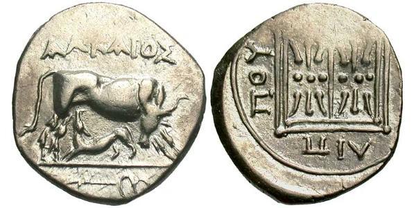 1 Drachm Durazzo(Іллірія) Argento 