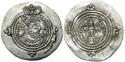 1 Drachm Sasanidi (224-651) Argento Cosroe II (590 - 628)
