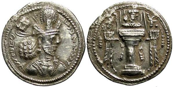 1 Drachm Sasanidi (224-651) Argento Sapore II (309-379)