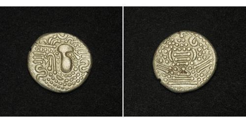 1 Drachm Western Chalukya Empire (973 - 1189) Argento 