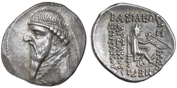 1 Drachm Parthian Empire (247 BC – 224 AD) Silver Mithridates II of Parthia (121-91 BC)