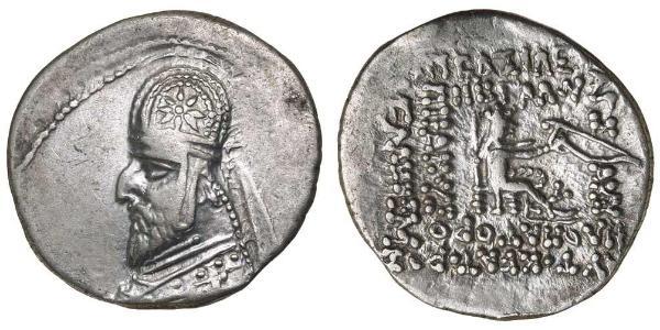 1 Drachm Parthian Empire (247 BC – 224 AD) Silver Orodes I of Parthia (85 - 80 BC)
