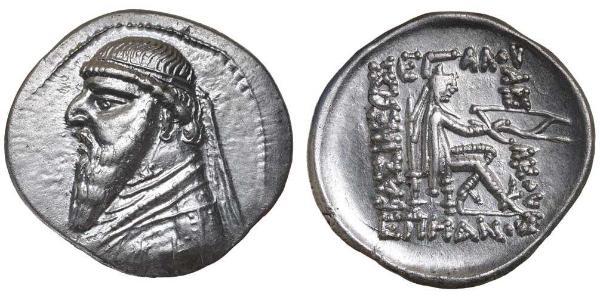 1 Drachm Parthian Empire (247 BC – 224 AD) Silver Mithridates II of Parthia (121-91 BC)