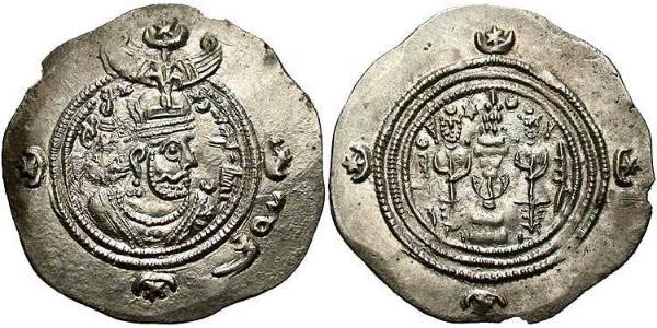 1 Drachm 萨珊王朝 (224 - 651) 銀 Khusro II (590 - 628)