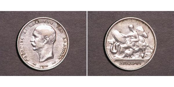 1 Drachma Regno di Grecia (1832-1924) Argento Georges Ier de Grèce (1845- 1913)