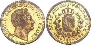 1 Ducat Grand Duchy of Baden (1806-1918) Gold Leopold (Baden)(1790 – 1852)