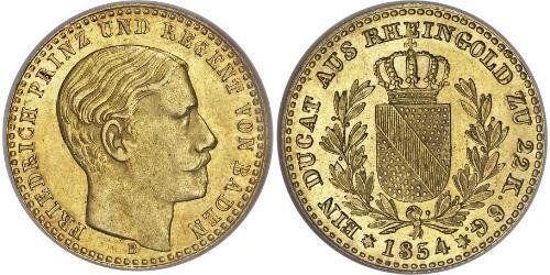 1 Ducat Grand Duchy of Baden (1806-1918) Gold Frederick I, Grand Duke of Baden (1826 - 1907)