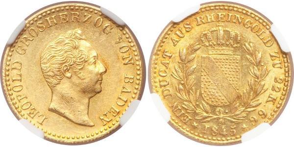 1 Ducat Grand Duchy of Baden (1806-1918) Gold Leopold, Grand Duke of Baden (1790 – 1852)