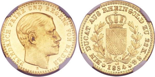 1 Ducat Grand Duchy of Baden (1806-1918) Gold Frederick I, Grand Duke of Baden (1826 - 1907)