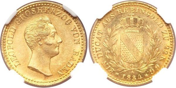 1 Ducat Grand Duchy of Baden (1806-1918) Gold Leopold, Grand Duke of Baden (1790 – 1852)