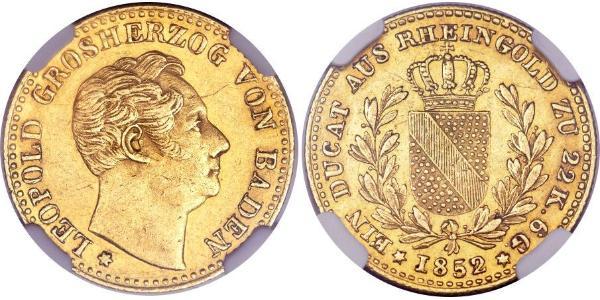 1 Ducat Grand Duchy of Baden (1806-1918) Gold Leopold, Grand Duke of Baden (1790 – 1852)