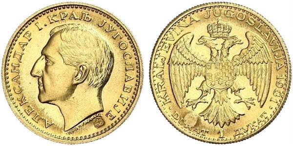 1 Ducat Kingdom of Yugoslavia (1918-1943) Gold Alexander I of Yugoslavia (1888 - 1934)