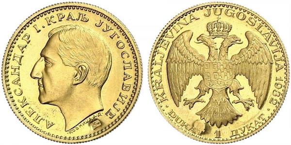 1 Ducat Kingdom of Yugoslavia (1918-1943) Gold Alexander I of Yugoslavia (1888 - 1934)