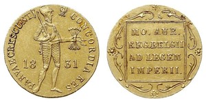 1 Ducat Kingdom of the Netherlands (1815 - ) Gold 