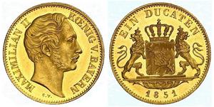 1 Ducat Königreich Bayern (1806 - 1918) Gold Maximilian II. Joseph (Bayern)(1811 - 1864)