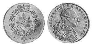 1 Ducat Principality of Ansbach (1398–1792) Gold Charles Alexander, Margrave of Brandenburg-Ansbach (1736 – 1806)