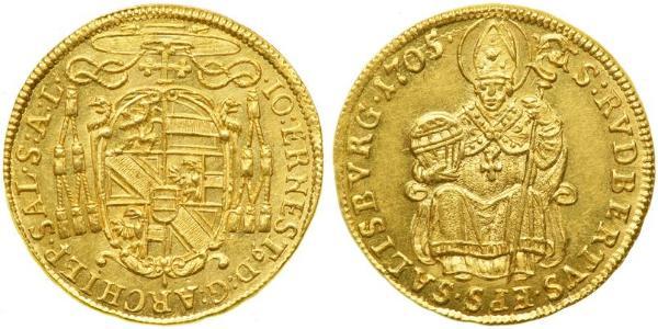 1 Ducat Salzburg Gold Johann Ernst von Thun und Hohenstein