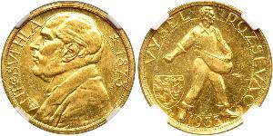 1 Ducat Tschechoslowakei  (1918-1992) Gold Antonin Svehla  (1873- 1933)