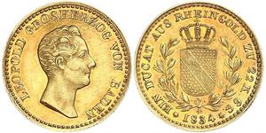 1 Ducat Grand-duché de Bade (1806-1918) Or Léopold Ier de Bade(1790 – 1852)