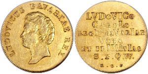 1 Ducat Royaume de Bavière (1806 - 1918) Or Louis Ier de Bavière(1786 – 1868)