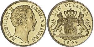 1 Ducat Royaume de Bavière (1806 - 1918) Or Maximilien II de Bavière(1811 - 1864)