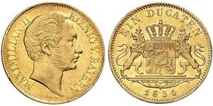 1 Ducat Royaume de Bavière (1806 - 1918) Or Maximilien II de Bavière(1811 - 1864)