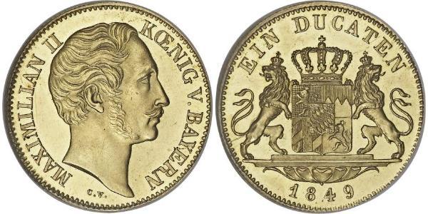 1 Ducat Royaume de Bavière (1806 - 1918) Or Maximilien II de Bavière(1811 - 1864)