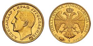 1 Ducat Royaume de Yougoslavie (1918-1943) Or Alexander I of Yugoslavia (1888 - 1934)