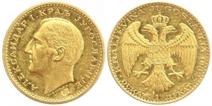 1 Ducat Royaume de Yougoslavie (1918-1943) Or Alexander I of Yugoslavia (1888 - 1934)