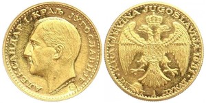 1 Ducat Royaume de Yougoslavie (1918-1943) Or Alexander I of Yugoslavia (1888 - 1934)