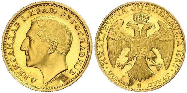 1 Ducat Royaume de Yougoslavie (1918-1943) Or Alexander I of Yugoslavia (1888 - 1934)