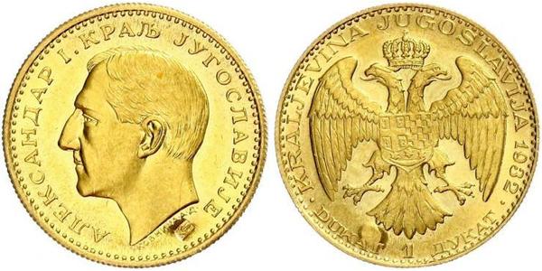 1 Ducat Royaume de Yougoslavie (1918-1943) Or Alexander I of Yugoslavia (1888 - 1934)