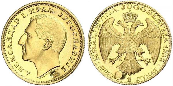 1 Ducat Royaume de Yougoslavie (1918-1943) Or Alexander I of Yugoslavia (1888 - 1934)