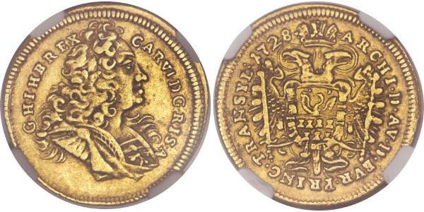 1 Ducat Saint-Empire romain germanique (962-1806) Or Charles VI du Saint-Empire (1685-1740)