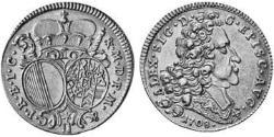 1 Ducat Augusta (Germania) (1276 - 1803) Oro Alexander Sigismund von der Pfalz-Neuburg (1663–1737)