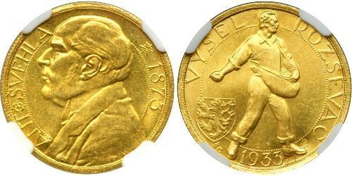 1 Ducat Checoslovaquia  (1918-1992) Oro Antonin Svehla  (1873- 1933)