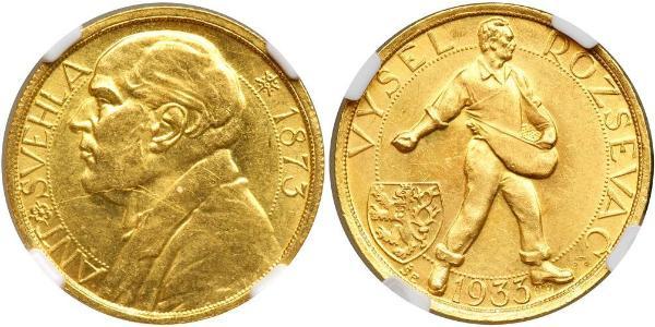 1 Ducat Checoslovaquia  (1918-1992) Oro Antonin Svehla  (1873- 1933)