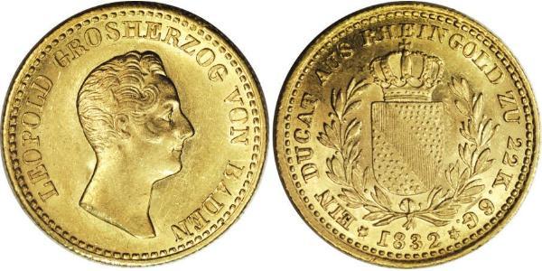 1 Ducat Grand Duchy of Baden (1806-1918) Oro Leopoldo di Baden(1790 – 1852)