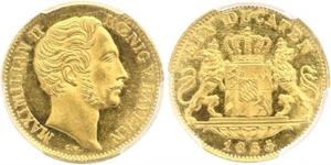 1 Ducat Regno di Baviera (1806 - 1918) Oro Massimiliano II di Baviera(1811 - 1864)