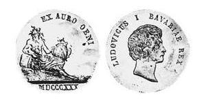 1 Ducat Reino de Baviera (1806 - 1918) Oro Luis I de Baviera(1786 – 1868)