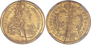 1 Ducat Sacro Imperio Romano (962-1806) Oro Carlos VI, Emperador del Sacro Imperio Romano (1685-1740)