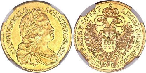 1 Ducat Sacro Imperio Romano (962-1806) Oro Carlos VI, Emperador del Sacro Imperio Romano (1685-1740)
